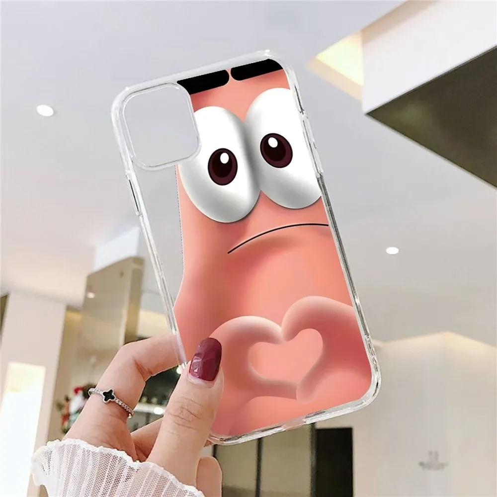Cartoon-s-SpongeBobseer Phone Case For Iphone 15 11 13 14 Pro Max 7 8 Plus X Xr Xs Max Se2020 12mini Transparent Cover image 2