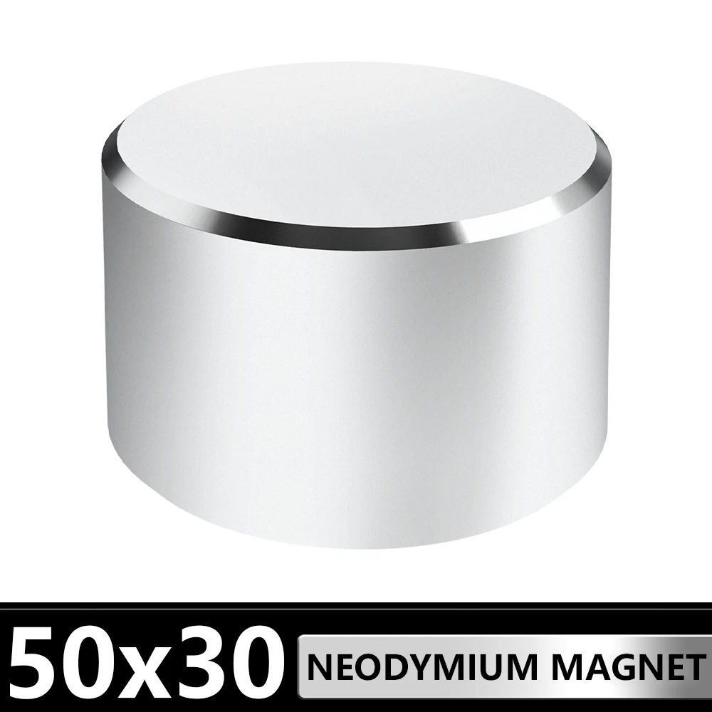 

1Pcs Round Strong Magnet 50x30 Permanent NdFeB Super Powerful Magnetic imans N52 50mm x 30mm Neodymium Magnets