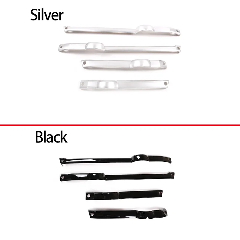 4 Pcs ABS Silver/Black Car Inner Door Decorative Strips Trim Stickers For Land Rover Discovery 3 LR3 2004-2009 Car Accessories