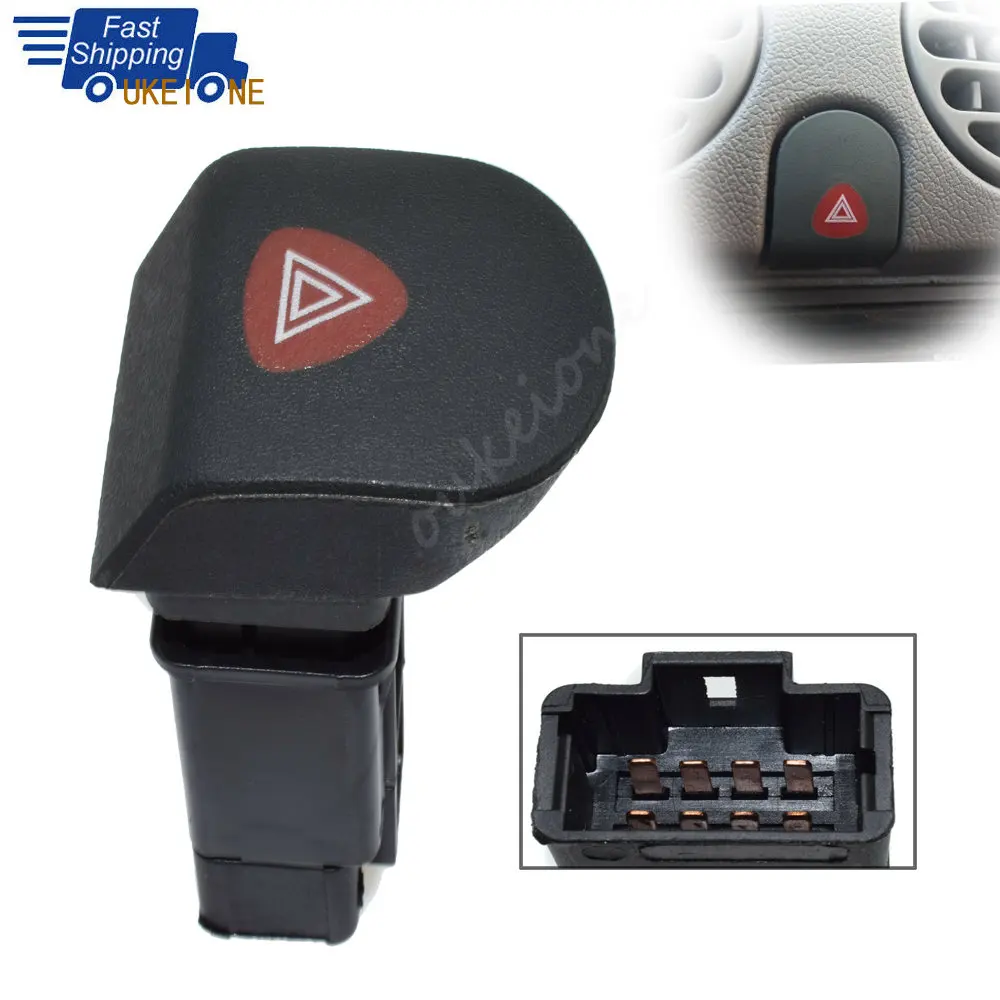 7700308821 For Renault Kangoo Express 1997-2010 Hazard Warning Emergency Flasher Light Control Switch Button Car Accessories