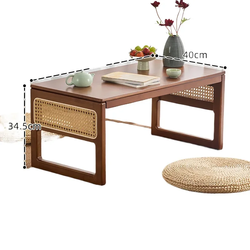 Foldable Bamboo Tea Table for Living Room Floor-standing Low Tables Minimalist Compact Tatami Coffee Table Bed Laptop Desk