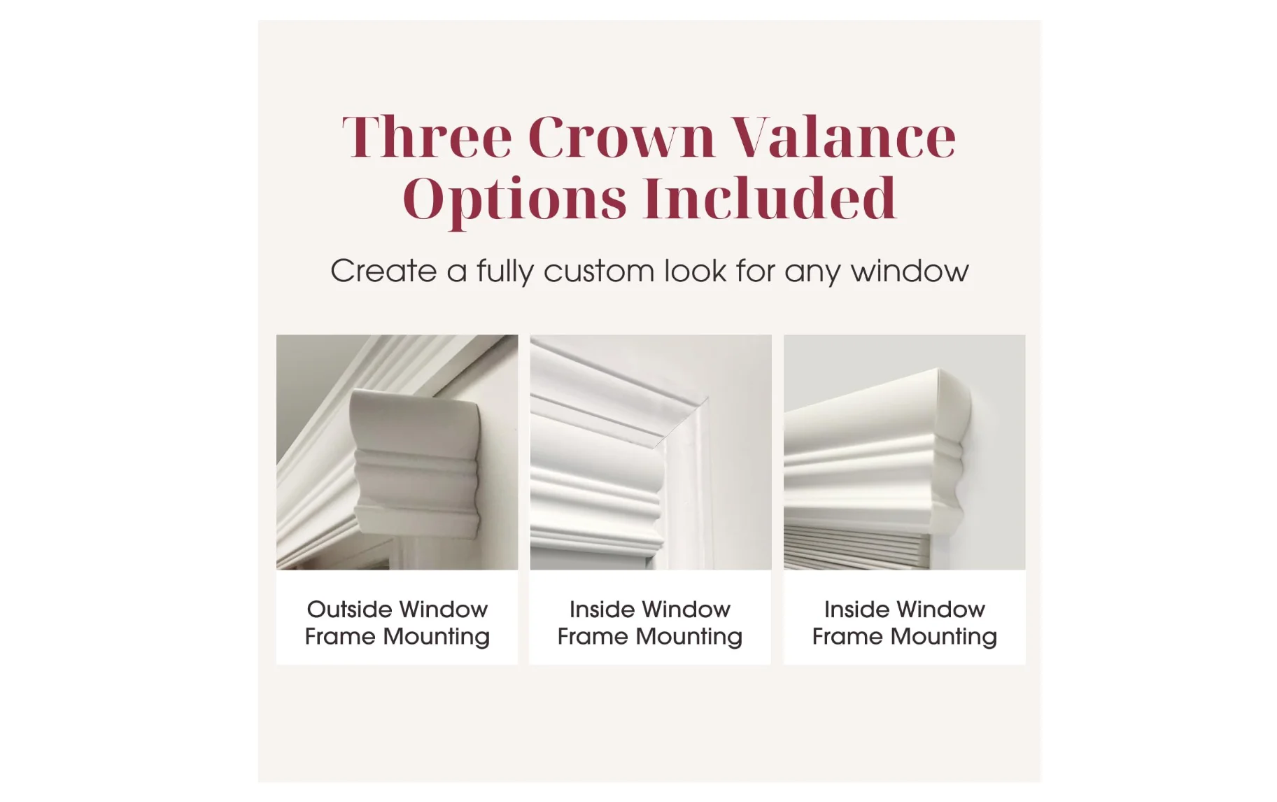 ARLO BLINDS Faux Wood Blinds with Crown Valance - 46.5