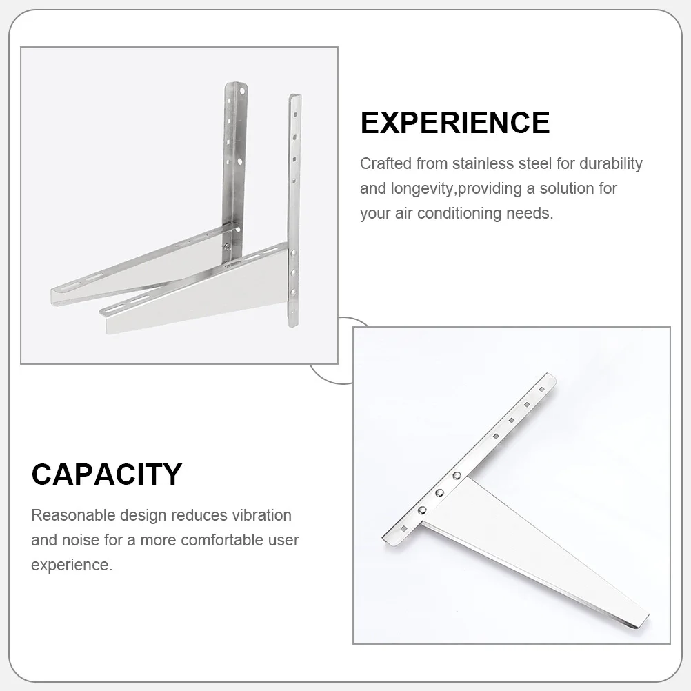 

1Pair Heavy Duty Stainless Steel Air Conditioner Support Bracket Thickened Outdoor Wall Mount Rack Condenser Holder Anti