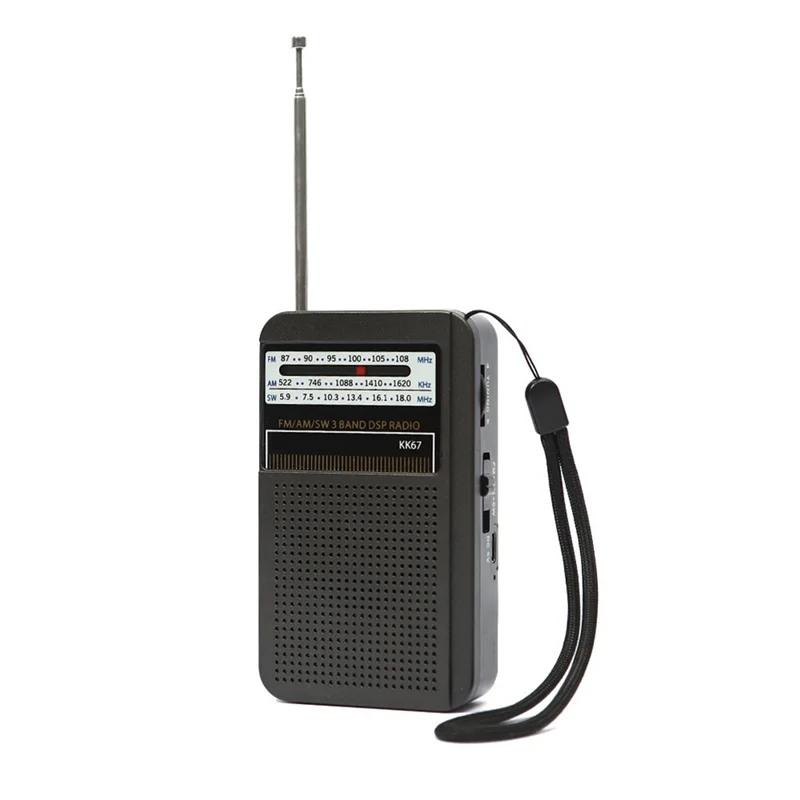 KK67 Handheld Radio Built-In Speaker Stereo Radio SW AM FM Mini Portable Radio Outdoor Emergency Speaker Device-TCES