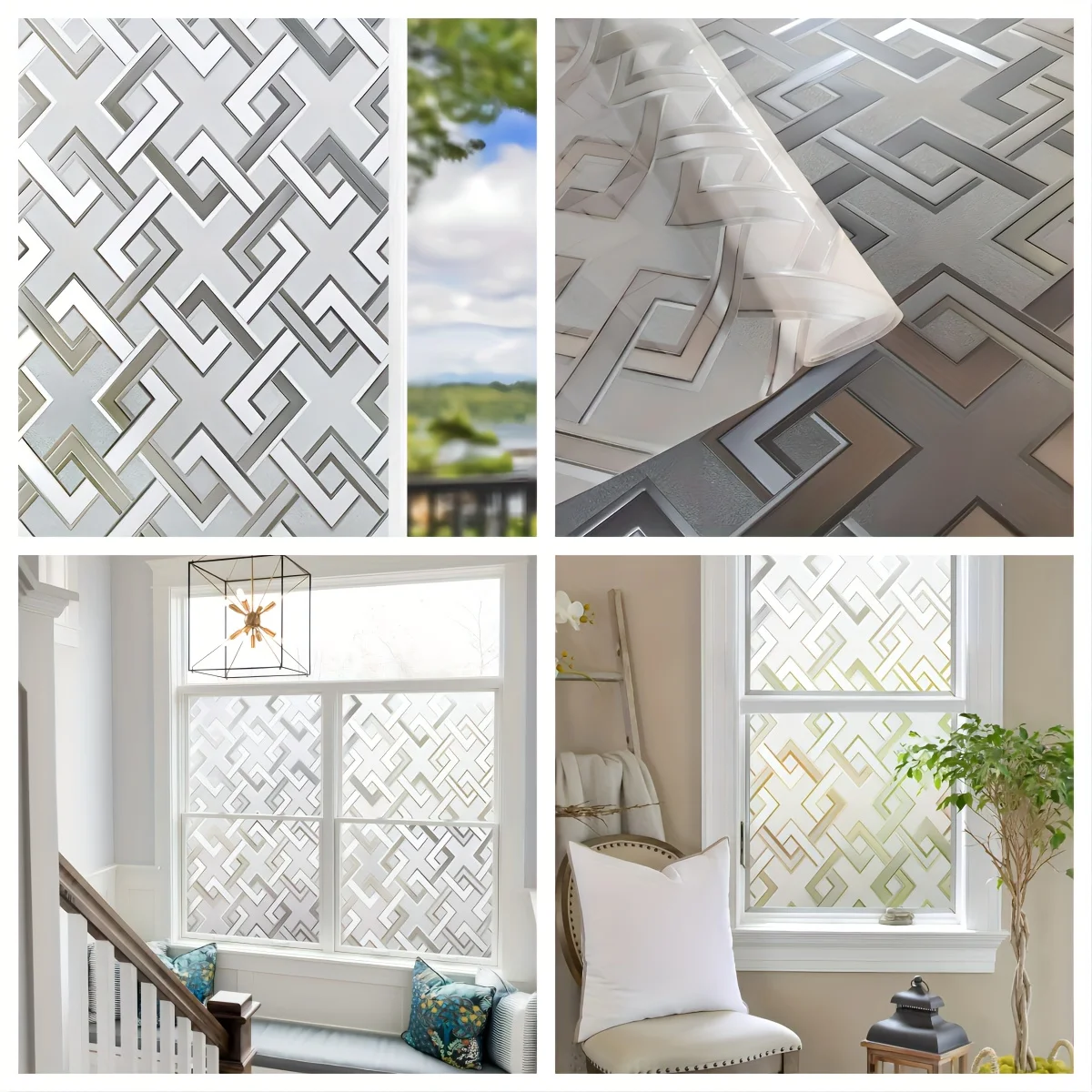 متجمد نافذة الخصوصية فيلم التحكم في الحرارة الأشعة فوق البنفسجية حجب ثابت تتشبث غير لاصق قابلة لإعادة الاستخدام أغطية الأبواب للحمام مكتب المنزل #2