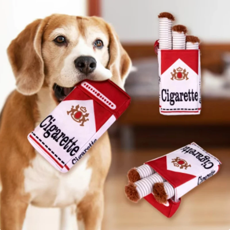 Squeaky Interactive Giggles Dog Toys Giggle Cigarette Dog Toys with a Box Safe Gifts for Puppies Small Dogs and Medium Dogs