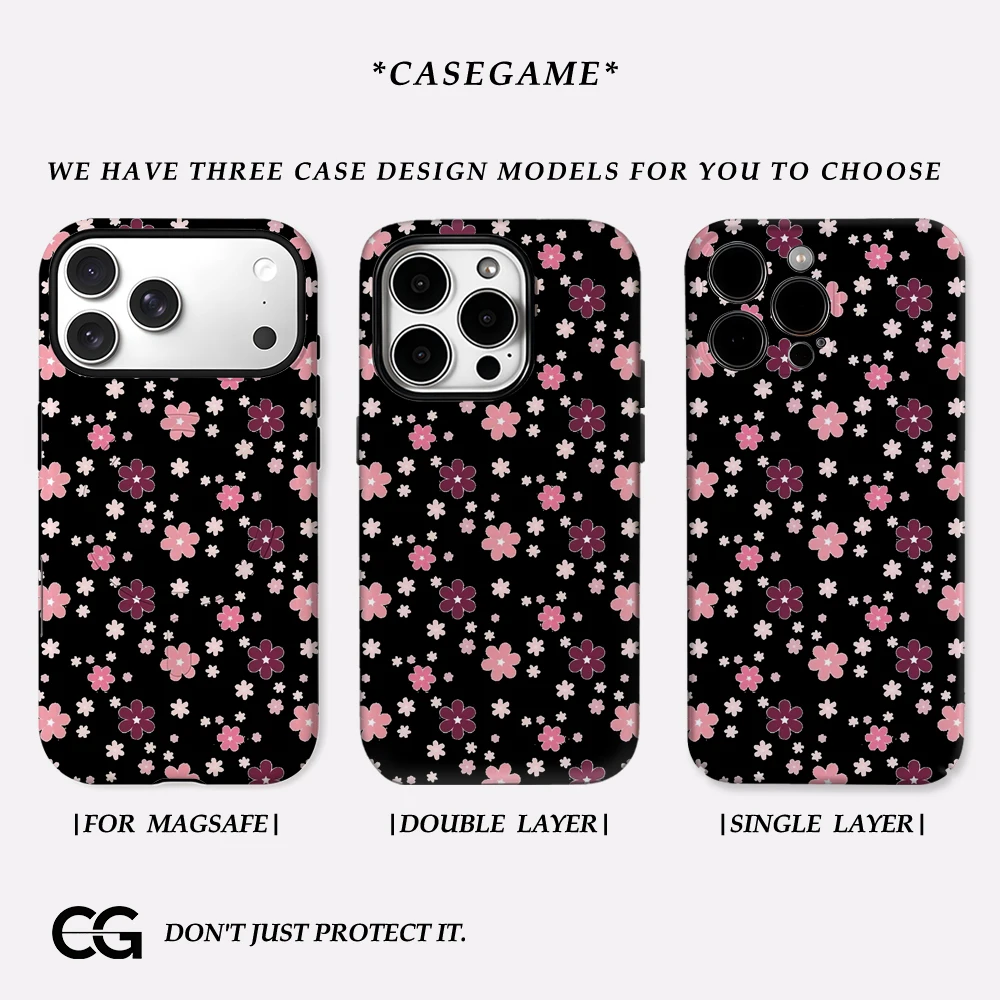 Pink Bloom Noir IPhone 17 Must-Haves Handyhülle für IPhone 17 16 15 14 13 71 Pro Max Plus Einzelne doppelschichtige robuste Hülle