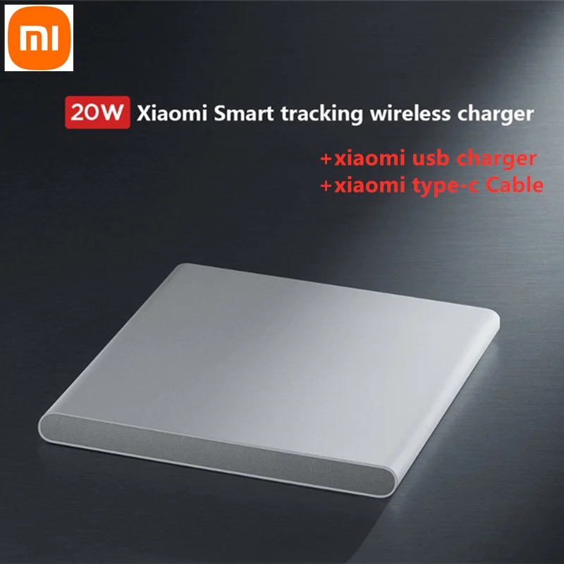 Xiaomi Mi Smart Tracking Wireless Charger 20W Max With 50W Charger and Type-c Cable Fast Charge For Phones/Earphone