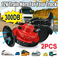 12V Super Loud Train Horns 300DB Waterproof Car Snail Electric Horn Universal Car Motorcycle Truck Boat Sound Signal Loudspeaker