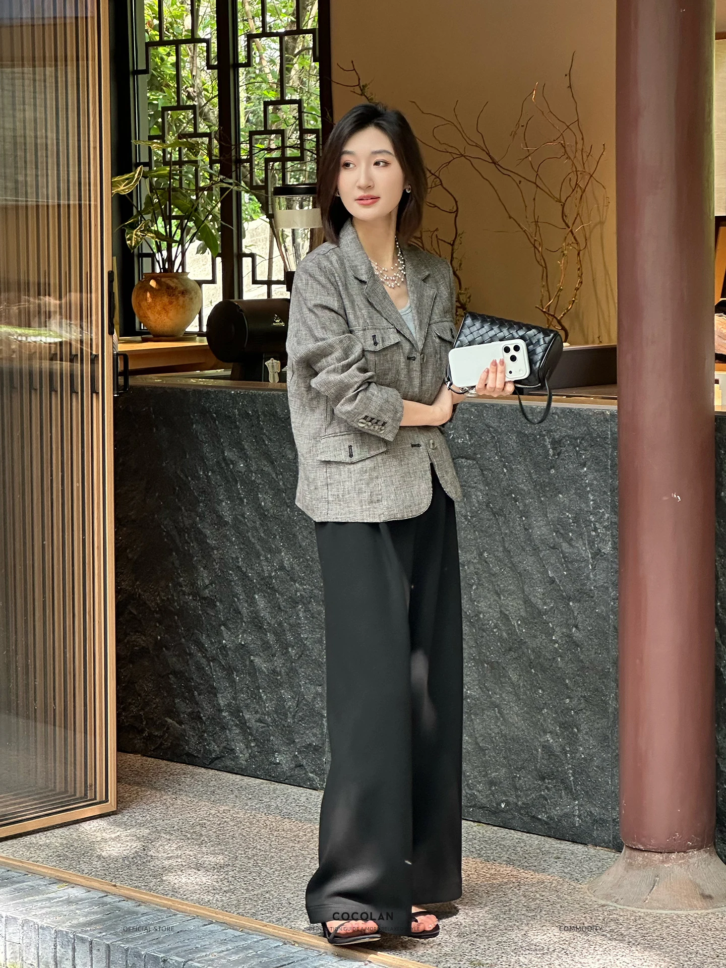 

Повседневные женские брюки с высокой талией, прямые, широкие штанины, весенняя новинка, комфортные, немнущиеся, из смесового полиэстера