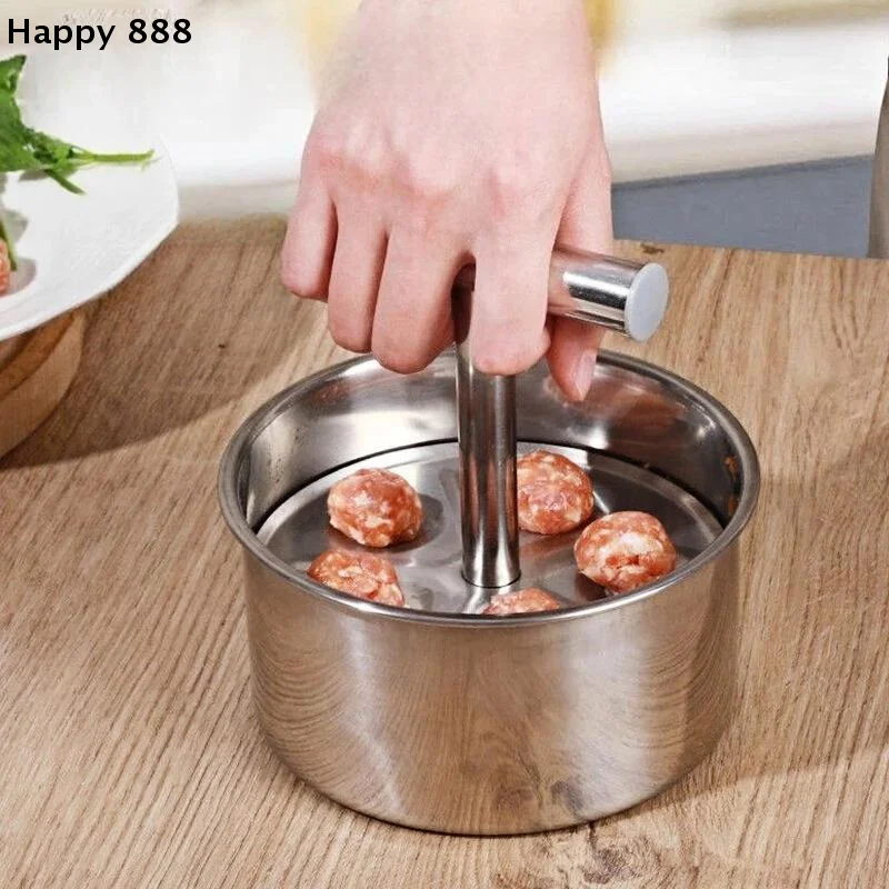 Máquina para Hacer Albóndigas de Acero Inoxidable, Herramienta Manual Multifuncional para Hacer Albóndigas, Molde Manual para Cocina Doméstica