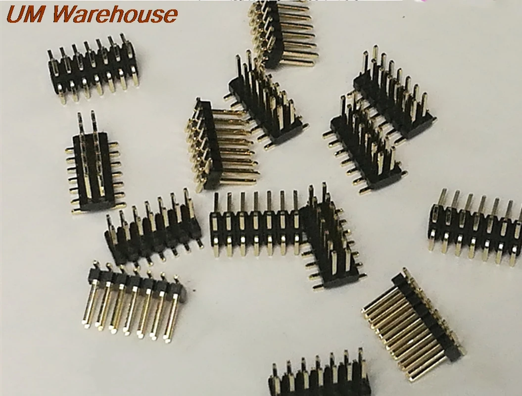 

500pcs pin header 1.27MM Patch double row needle 2*2P/3/4/5/6/7/8/9/10/15/20/30/40/50PIN Connector