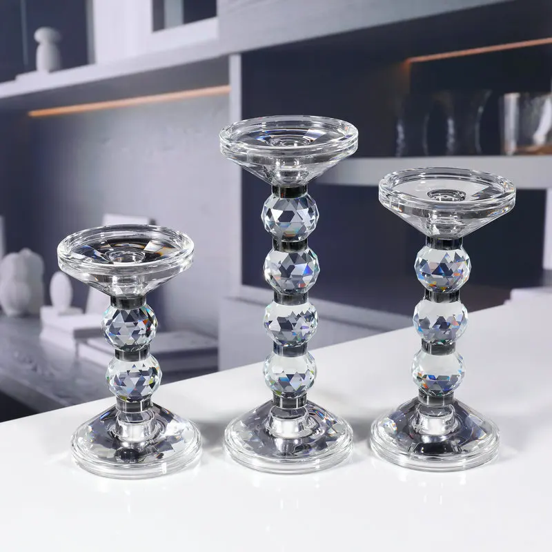 Modern Simple Crystal Candlestick Decoration Romantic Candlelight Dinner Props Table Decoration