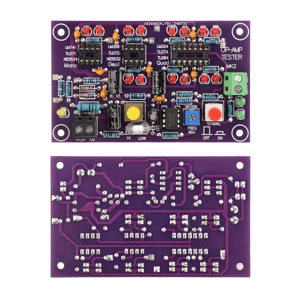 T2 Operational Amplifier OP AMP Tester For Single Mono Dual Quad OPAMP Chip High Speed Low Speed Differentiation DC12V