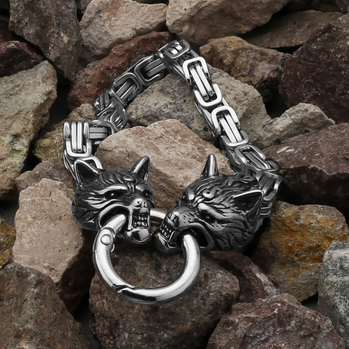 S925 Sterling Silver Double Wo - Wolf Jewelry & Watches Tampa recension och pris