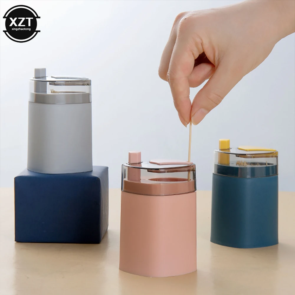 Multicolor Automatic Toothpick Holder Box Portable PP Toothpicks Container Toothpicks Dispenser Home Table Toothpick Storage Box