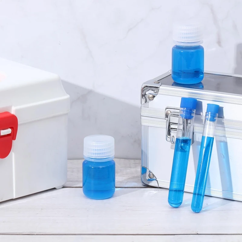 48 Uds. Botella de píldora de 1 Oz, botella de muestra de polipropileno, botella de reactivo de boca ancha, contenedor de muestra de plástico PP con tapa