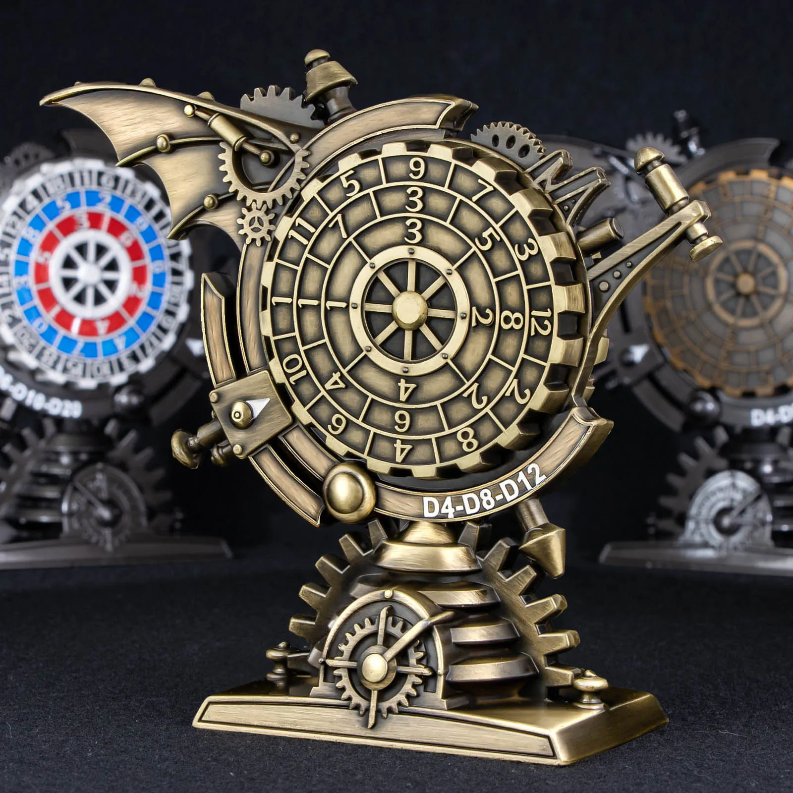 مجموعة نرد DND سبينر 7 في 1 من Steampunk، نرد لعب الأدوار المعدني D&D لتنينات الزنزانات، نرد دوار DND