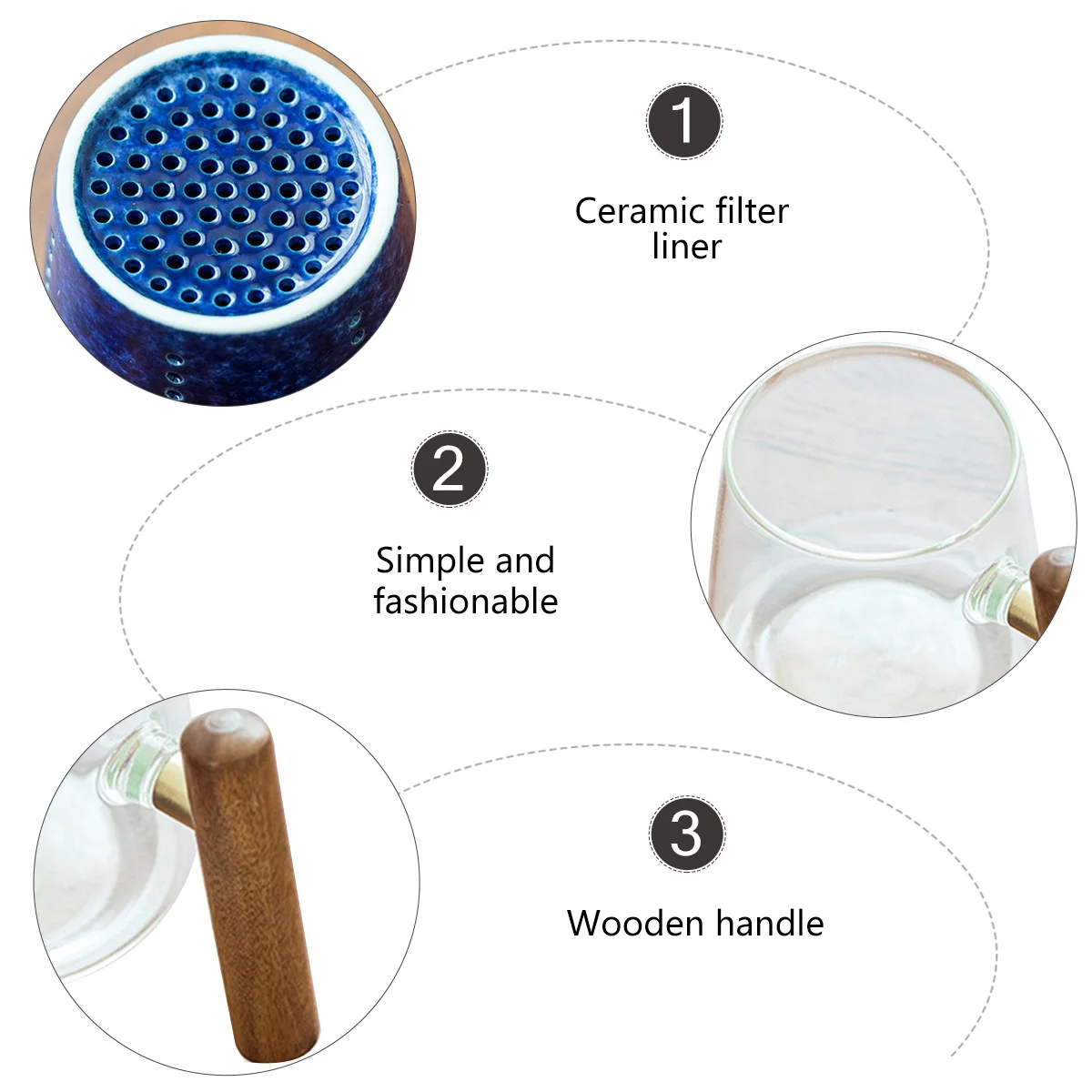 

1Set Glass Tea Mug Wooden Handle Office Cup 400ml Lidded Transparent Coffee Milk Tea Anti-Slip Beverage Anti-Slip Drinks Cup