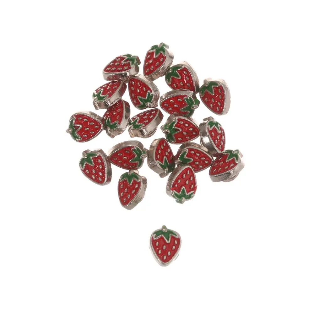 20/40pcs 5mm Strawberry Pattern Decoration Craft Clothing Sewing Buckle Mini Buttons DIY  Clothes Metal Buckles