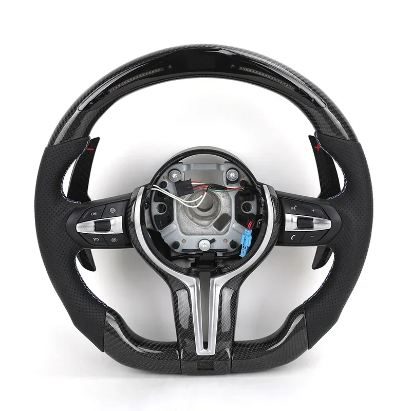 

With Led Display Carbon Fiber Shift Paddle Leather M Steering Wheel for BMW F10 F30 X5 E70 E71 E60 E46 E92 E90 M3 M5 M6