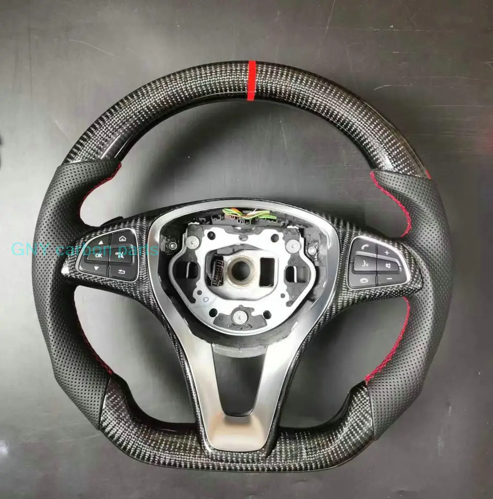 Carbon Fiber Leather Steering Wheel For Mercedes-benz New C Class GLC W205 C180 C200 C300 B200