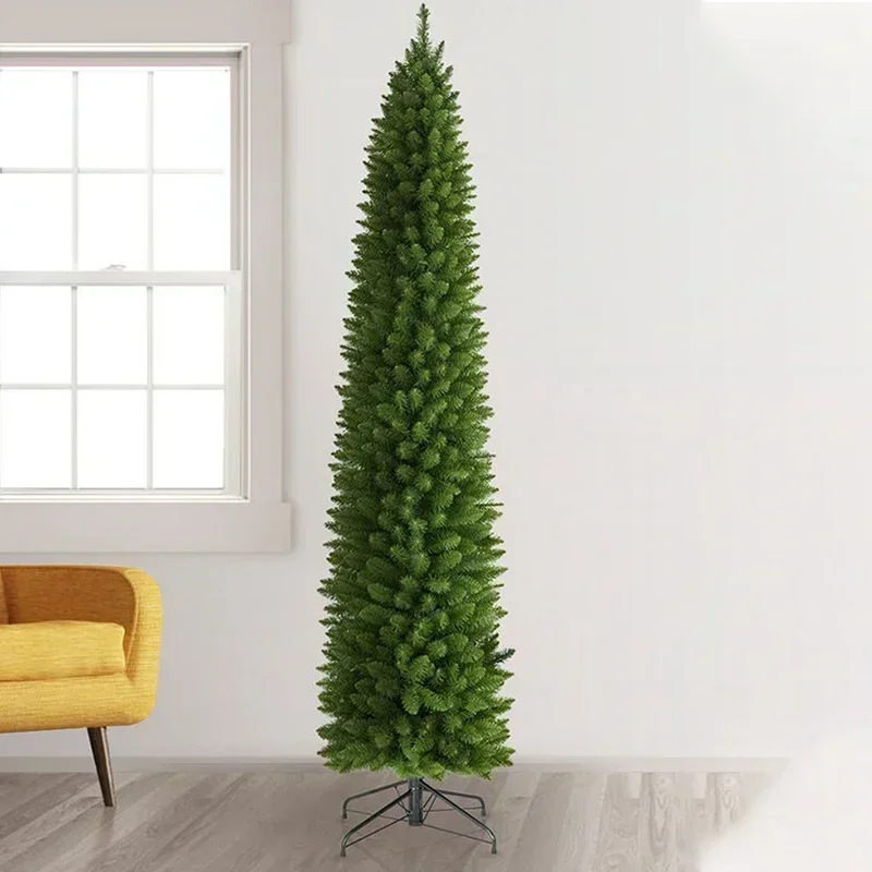 Artificial Christmas Tree with Lights PVC Pencil Christmas Tree Home Christmas Decoration Atmosphere Decoration 150/180/210cm