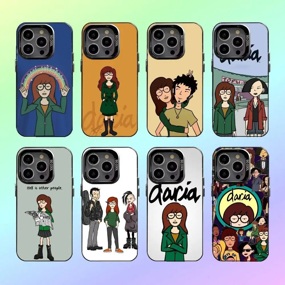 

D-DARIA M-MORGENDORFFER Phone Case For iPhone17,16,15,14,13,12,11 Lens Border Silver Plated Cover Candy Matte Cover