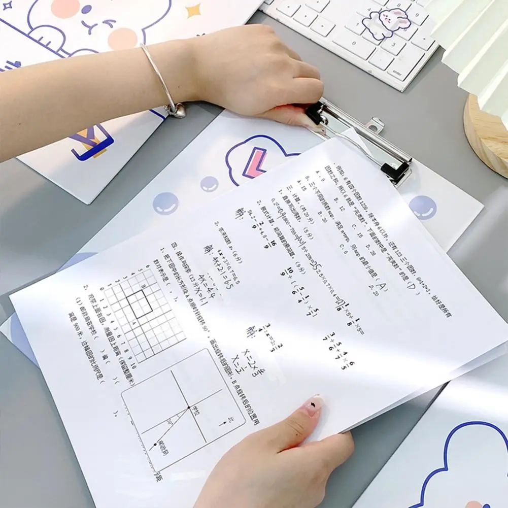 Папка для файлов, многофункциональный тестовый штатив, милая папка для записей A4 с мультяшным рисунком, фотографический зажим для доски и документов