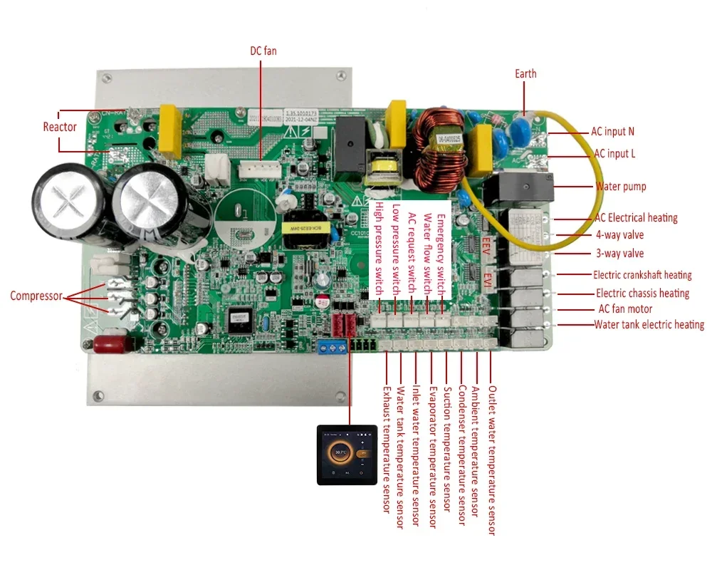 

NEW Commercial Air Source Wifi Tuya Heating Cooling DC Inverter Heat Pump Controller Control Board PCBA