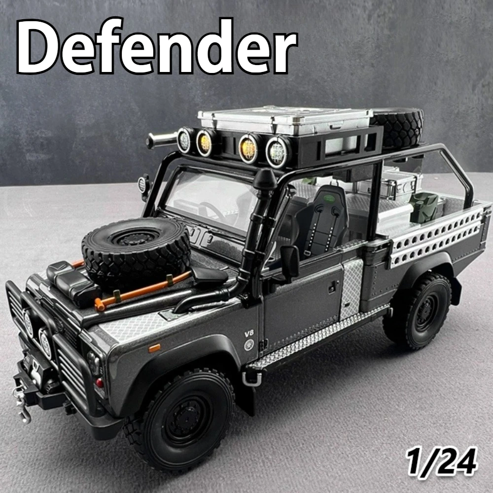 1:24 Land Rover Defender 110 Mitsubishi Delica Auto Giocattoli Pressofuso Modello Pneumatici In Gomma Porte Aperta Ruota Tirare Indietro Veicolo Regalo Del Capretto