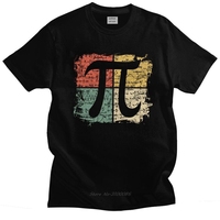 Retro Square Pi Symbol Gift T Shirt Men Cotton Tshirt Leisure Tee Short Sleeves Math Equations Teacher Geek T-shirts Loose Fit