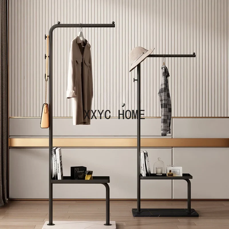 

Light Luxury Iron Coat Rack Floor Bedroom Hanger Household Indoor Simple Clothes Hanger Simple Clothes Hanger home decor