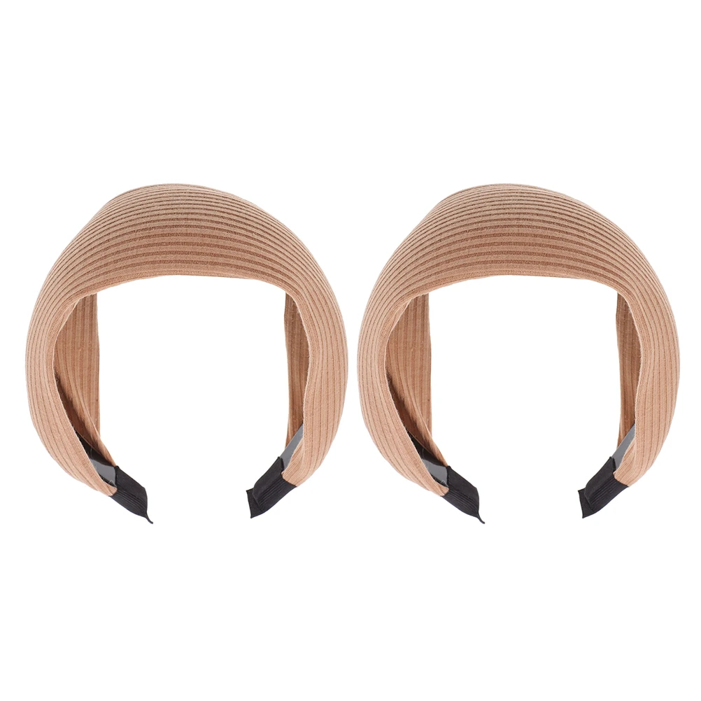 

2 шт. противоскользящие повязки на голову женские широкие вязаные повязки для волос нескользящие текстурированные удобные легкие стильные повседневное использование