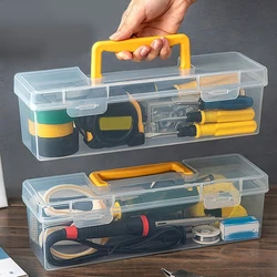 WORTHBUY Multifunctional Hardware Tool Box Plastic Tool Storage Box Portable Tool Organizer with Handle Large Capacity Tool Case