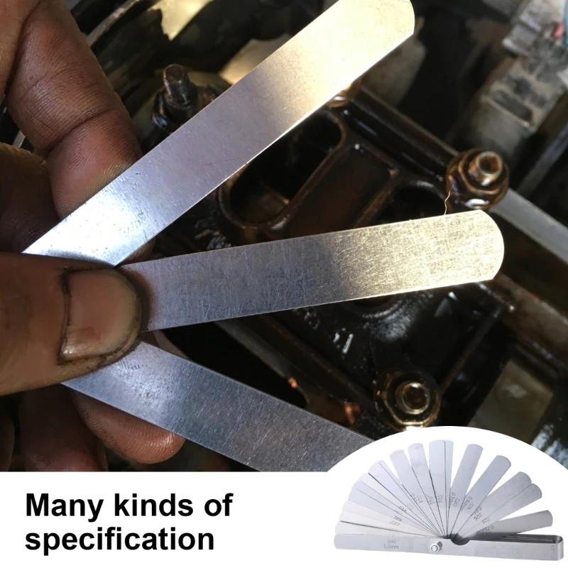 Stainless Steel Gaps Metric Filler Feeler Gauge 32Pcs Pieces Curved 0.03-1mm A0KF