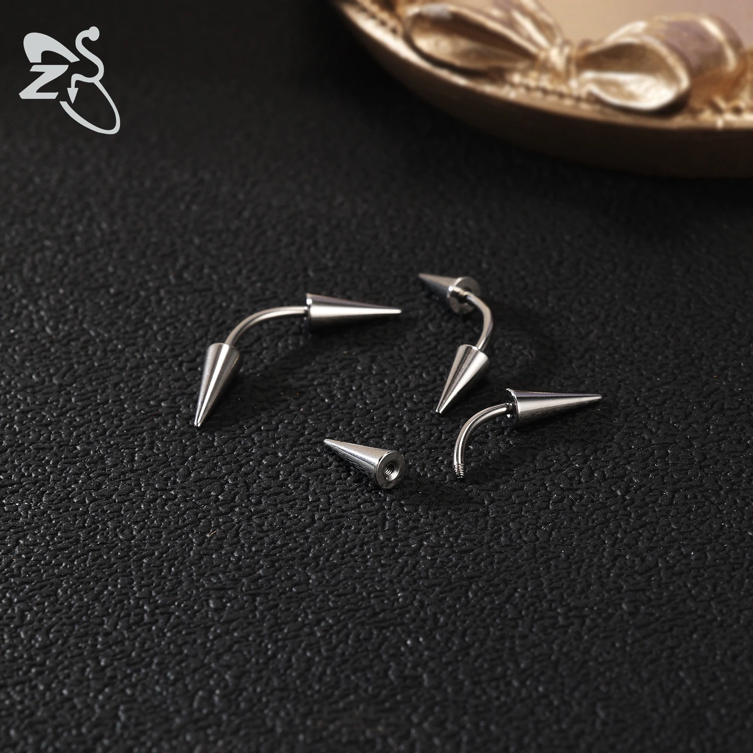 16G Stainless Steel Spike Eyebrow Ring, Unisex