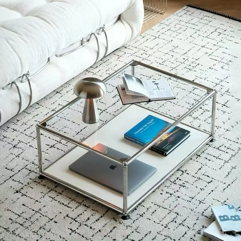 Clear Acrylic Coffee Table,Transparent Rectangular Tea Table, Modern Low Display Table For Living Room Home Decor Storage