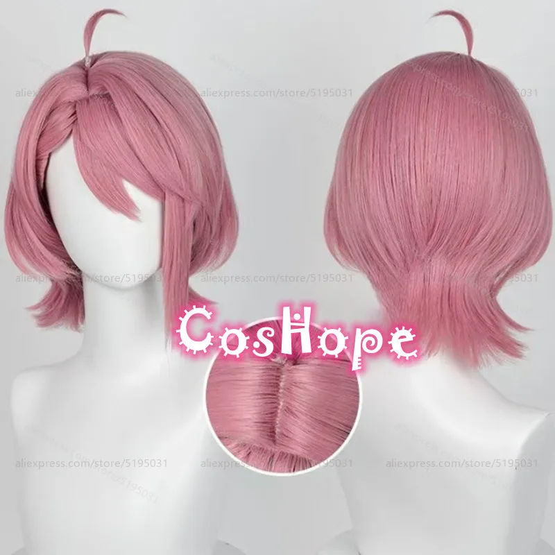 Shiratori Aira Cosplay Wig 33cm Short Pink Wig Cosplay Anime Cosplay Wigs Heat Resistant Synthetic Wigs Halloween