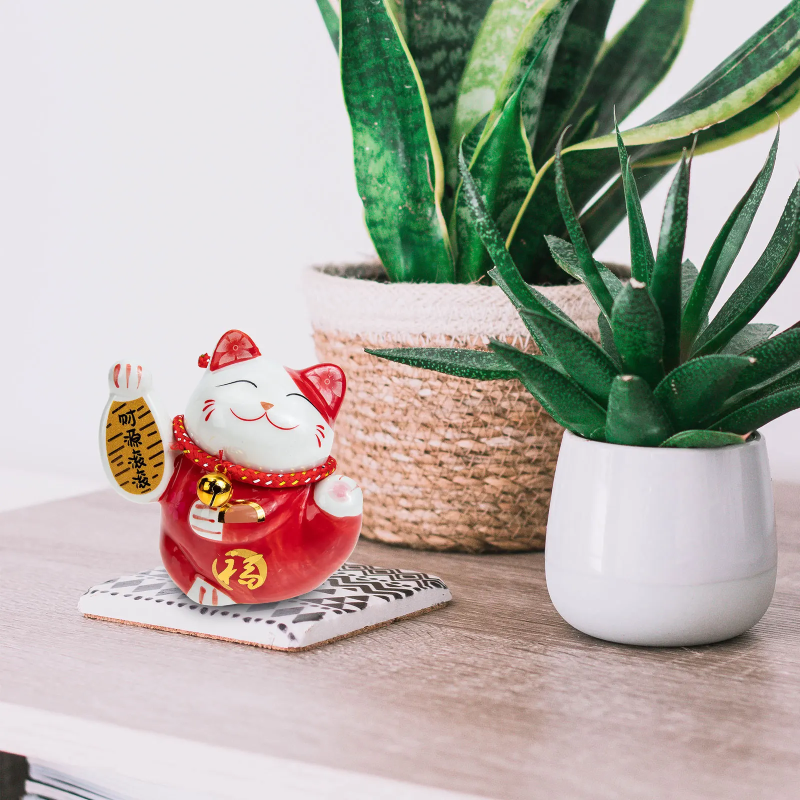 

Cat Statues Home Decor Cute Decoration Chinese Good Luck Ornaments for Lovers Figurines Lucky Waving Feng Shui