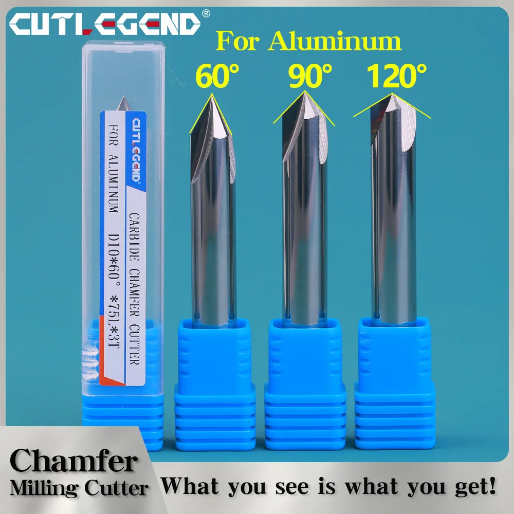 

CUTLEGEND 60° 90° 120° Degree Angel Chamfer Milling Cutter Carbide 3 4 5 6 8 10 12 16mm diameter Chamfering Mill Deburring Edges