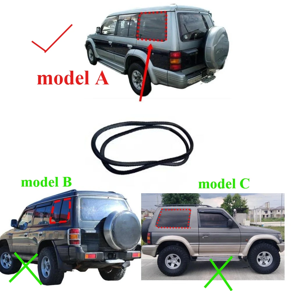 

1 PCS Model A Third Window Glass Runchannel Rubber Seal for Pajero V30 Rear Side Window Rubber for Montero V20 Mb524067 5 Doors
