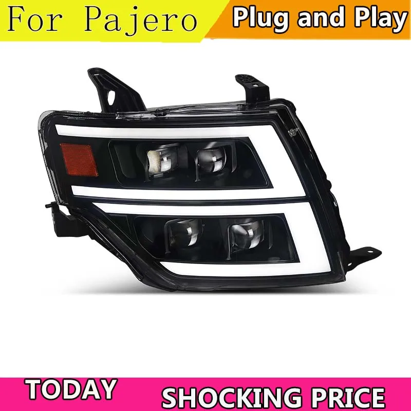 Head lamp For Mitsubishi Pajero V93 headlight V97 V87 2009-2021 LED Dynamic Headlights DRL Projector 4 Lens Lamp Accessories