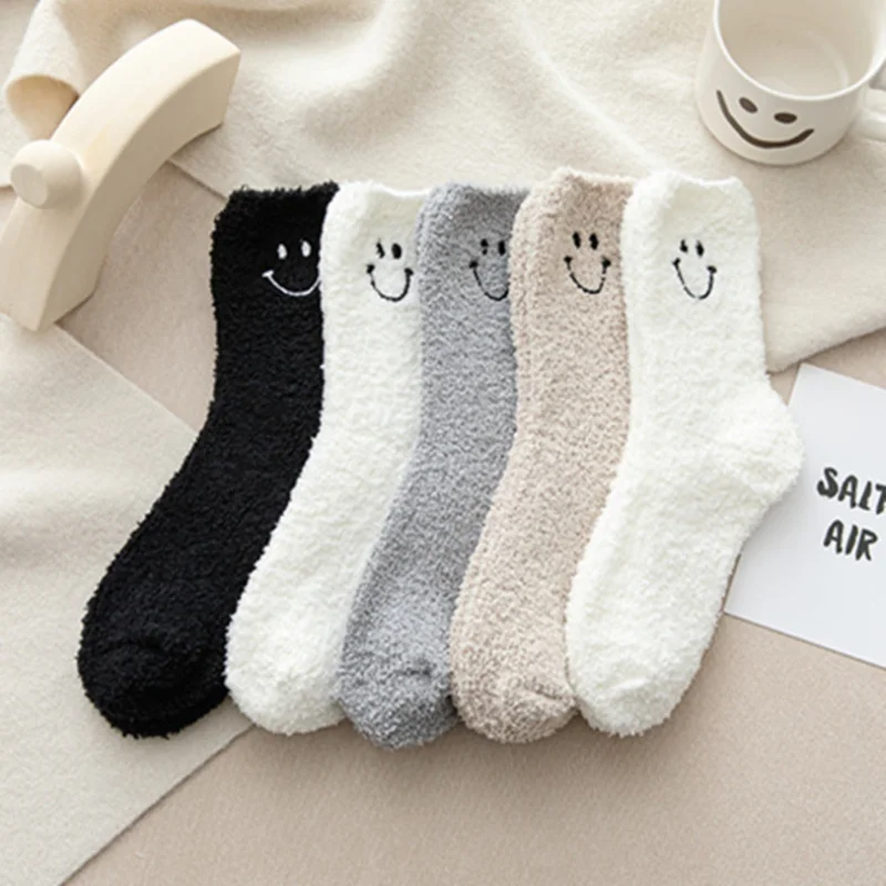 

Thermal Socks Women Mens Thick Sleeping Soft Fluffy Winter Velvet Warm Short Cotton Non Floor home house slipper Sock Male Grip