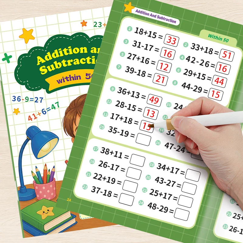 Problèmes d'arithmétique orale en anglais, cahier d'exercices d'addition et de soustraction de 32 pages, éducation préscolaire