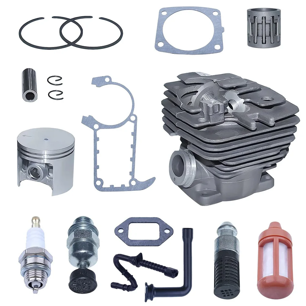 17Pcs 47mm Cylinder Block Assembly For MS360 MS361 MS341 Chainsaw Engine Repair Kit With Rings Gaskets Fuel Line Filter