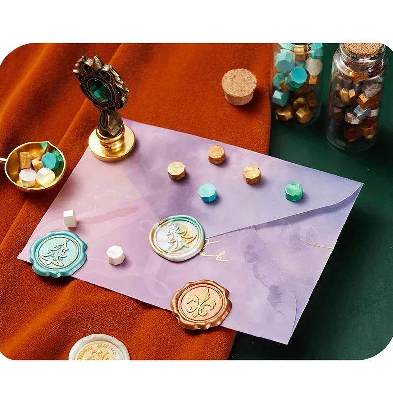 Retro Lacquer Seal Gift Box Multicolor Lacquer Wax Grain Set Envelope Sealing Wax Sealing Wax Stamp DIY Art Decorations