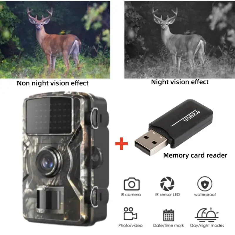 

2.0 Inch Screen Trail Hunting Camera With Night Vision PIR Detection Wildlife Monitoring IP66 Waterproof Surveillance Cam Card