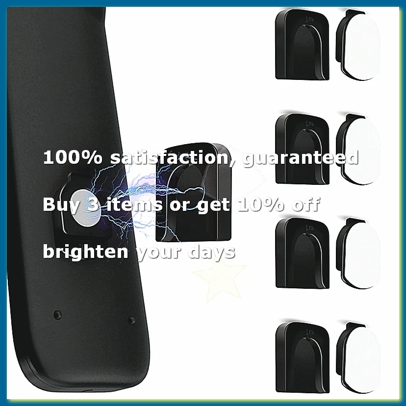 Magnetic Remote Control Holder Wall Mount, 4 Pair Remote Control Organizers Storage Self-Adhesive TV Remote Black