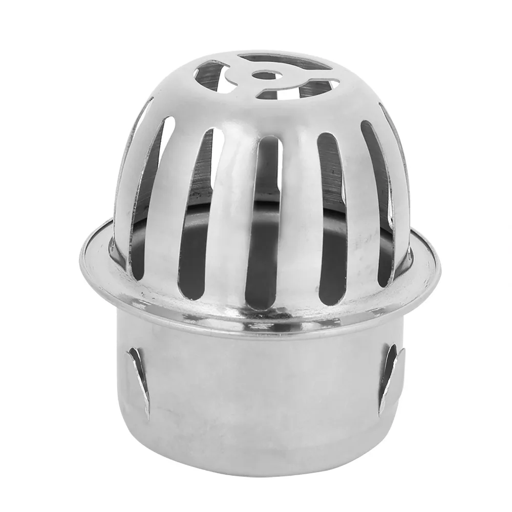 304 Stainless Steel Floor Drain Cover Round Shape Dome Design Gutter Guard Filter Anti-Blocking Downspout Strainer Bathroom